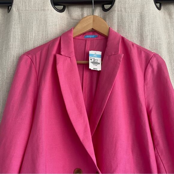 J. McLaughlin Vesta Linen Blend Blazer Persian Pink 10 (see description re flaw) - Picture 3 of 16